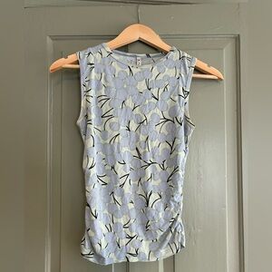 Poleci Light Blue Floral-Print Sleeveless Tank